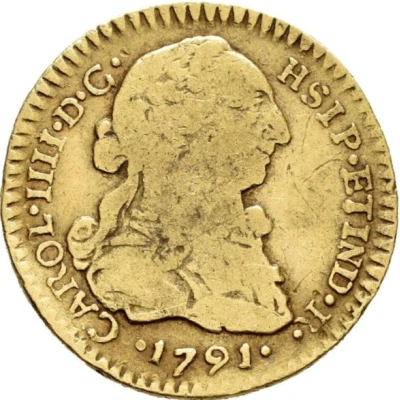 1 Escudo - Charles IV bust of Charles III, CAROL IIII front