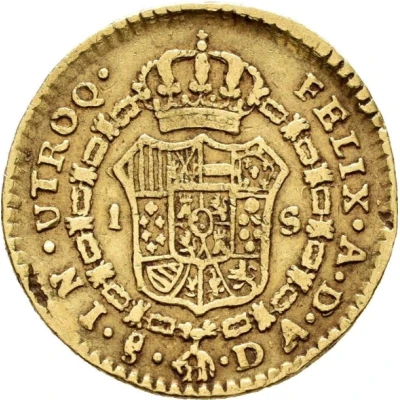 1 Escudo - Charles IV bust of Charles III, CAROL IIII back