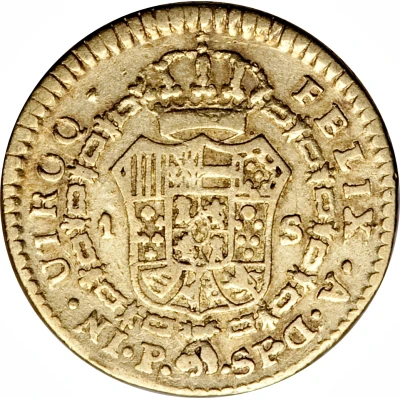 1 Escudo - Charles IV portrait of Charles III back