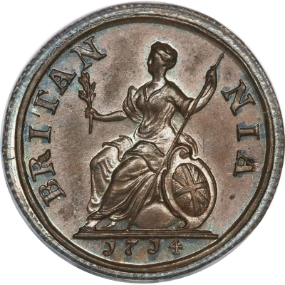 1 Farthing - Anne back