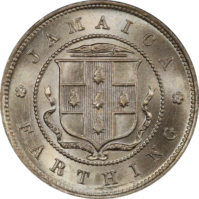 1 Farthing - Edward VII Arms with vertical shading back