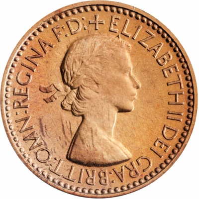 1 Farthing - Elizabeth II 1st portrait; with 'BRITT:OMN' front