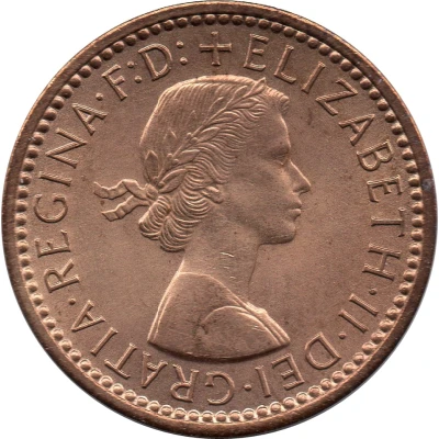 1 Farthing - Elizabeth II 1st portrait; without 'BRITT:OMN' front