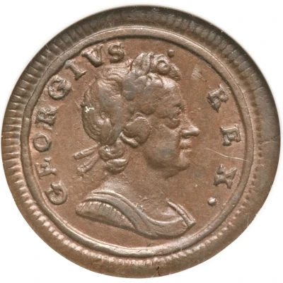 1 Farthing - George I 2nd issue; larger flan front