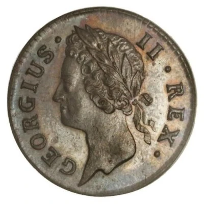 1 Farthing - George II Type II front