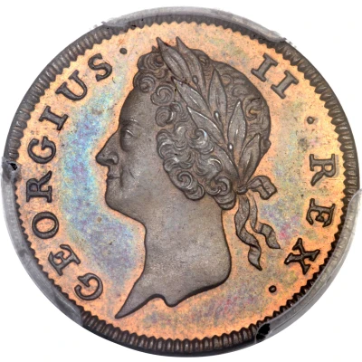 1 Farthing - George II Type I front