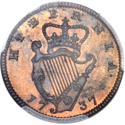 1 Farthing - George II Type I back