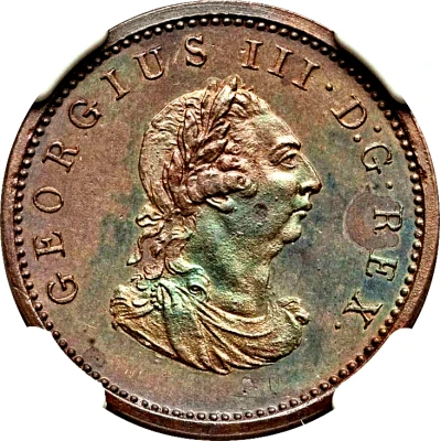 1 Farthing - George III Type ".D:G.REX." front