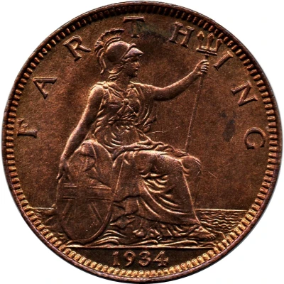 1 Farthing - George V modified effigy back