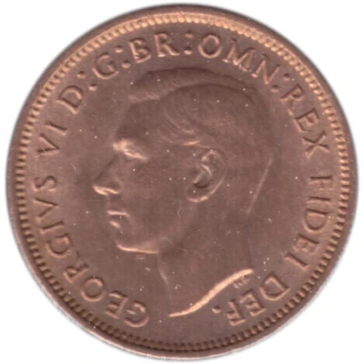 1 Farthing - George VI without 'IND:IMP' front