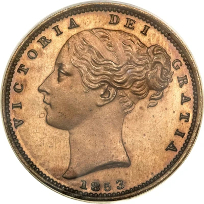 1 Farthing - Victoria 1st portrait; bronzed Proof front