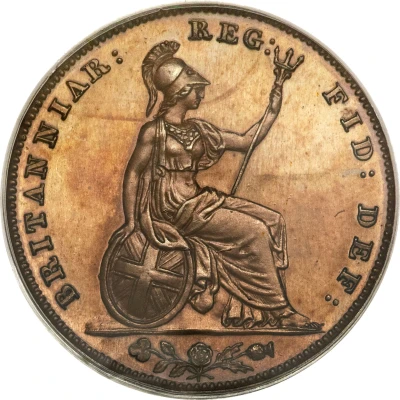 1 Farthing - Victoria 1st portrait; bronzed Proof back