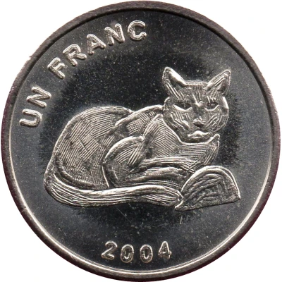 1 Franc African Golden Cat back