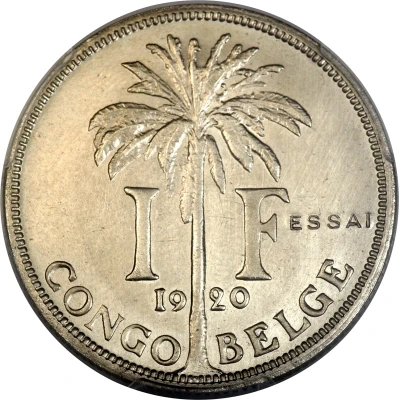 1 Franc - Albert I Essai; French text back