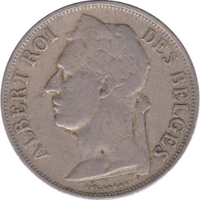 1 Franc - Albert I French text front