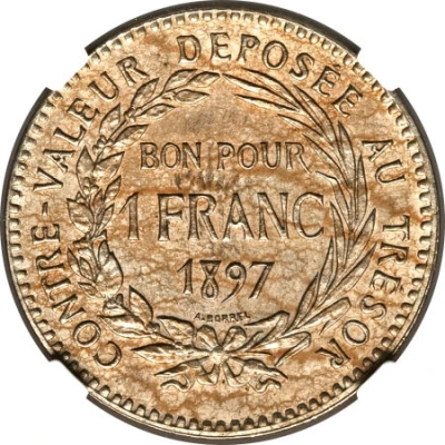 1 Franc Piedfort with Essai back