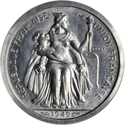 1 Franc Piedfort with essai front