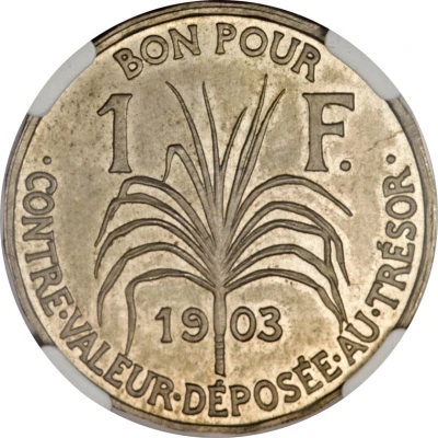 1 Franc Piedfort back