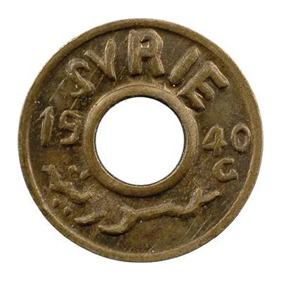 1 Ghirsh / Piastre WW2 War Coinage; Pattern front