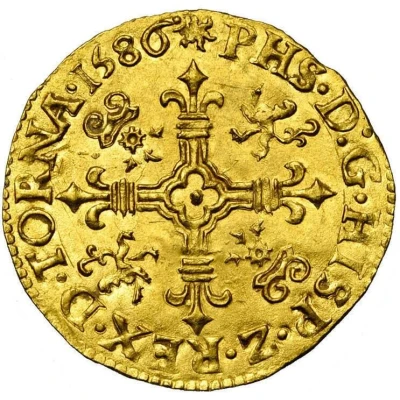 1 Gold Crown - Philip II front