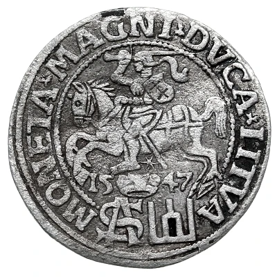 1 Groat - Sigismund II Augustus Early bust, Polish standard back