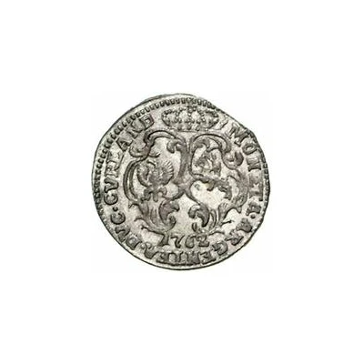 1 Grossus - Carl of Saxony Mitau; curved shields without wreath back