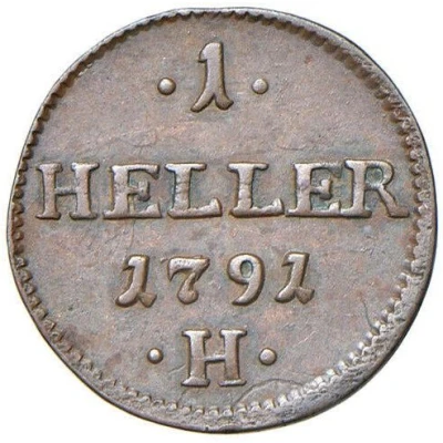 1 Heller - Joseph II / Leopold II back