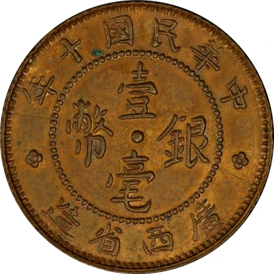 1 Jiao / 10 Cents Pattern; brass front