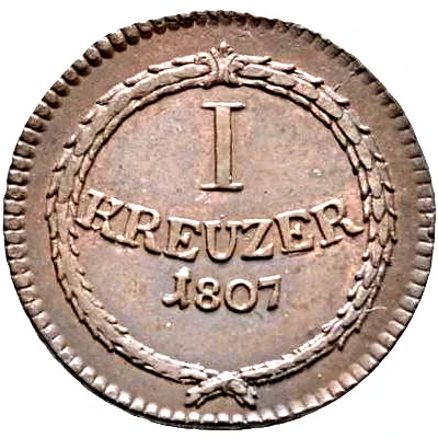 1 Kreuzer - Charles I Frederick back