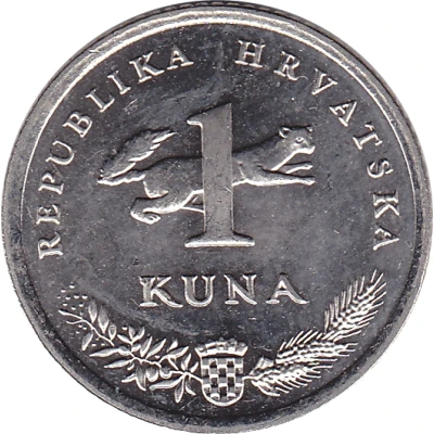 1 Kuna Latin text; 20th anniversary of Kuna front