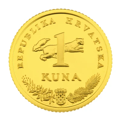 1 Kuna Latin text; Gold front