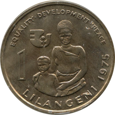 1 Lilangeni - Sobhuza II FAO - International Women's Year back