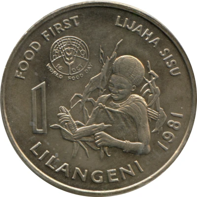 1 Lilangeni - Sobhuza II FAO back