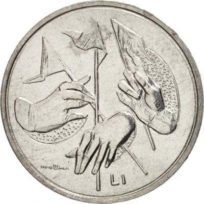 1 Lira Hands with Flags back