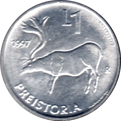 1 Lira Prehistoric Arts back