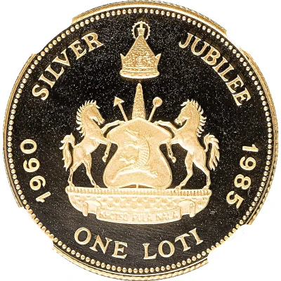 1 Loti - Moshoeshoe II Silver Jubilee back