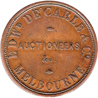 1 Penny - Edw.De Carle and Co Melbourne; Tasmania front