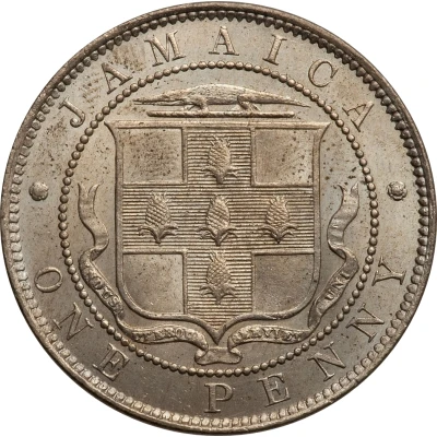 1 Penny - Edward VII Arms with horizontal shading back