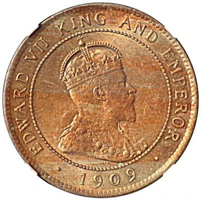 1 Penny - Edward VII Arms with vertical shading front