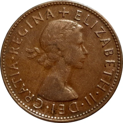 1 Penny - Elizabeth II 1st Portrait; without "F:D:" front