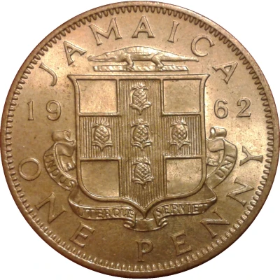 1 Penny - Elizabeth II Arms without supporters back