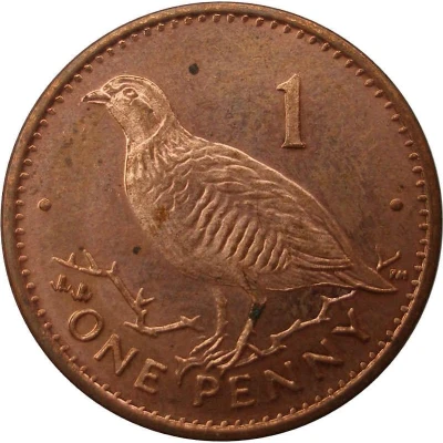 1 Penny - Elizabeth II Barbary Partridge; head with tiara back