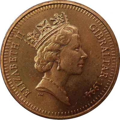 1 Penny - Elizabeth II Barbary Partridge; non-magnetic front