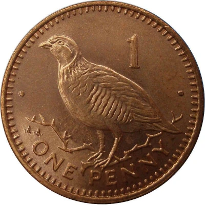 1 Penny - Elizabeth II Barbary Partridge; non-magnetic back