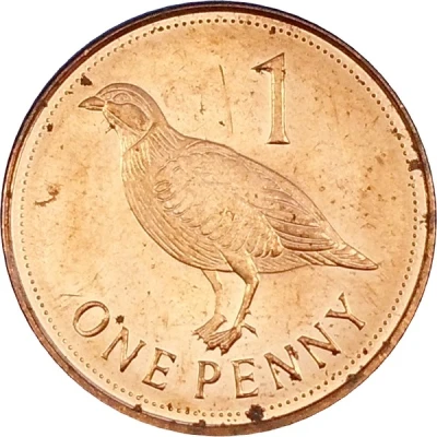 1 Penny - Elizabeth II Barbary Partridge; smaller bust back