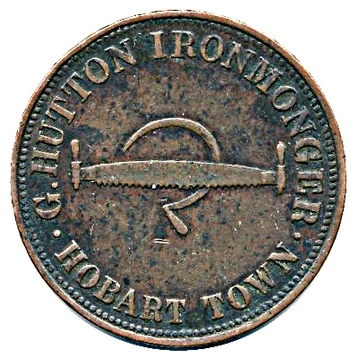 1 Penny - G, Hutton (Hobart Town; Tasmania) ND front