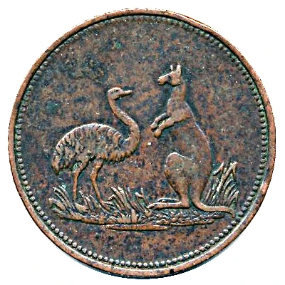 1 Penny - G, Hutton (Hobart Town; Tasmania) ND back