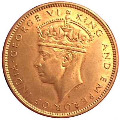 1 Penny - George VI With "King and Emperor"; Large Head front