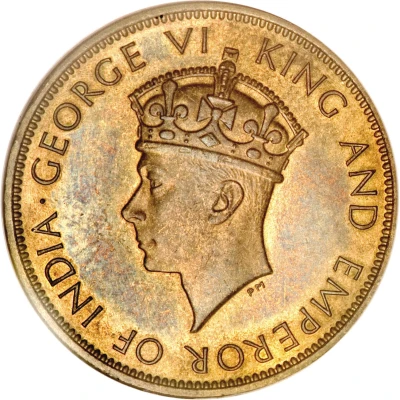 1 Penny - George VI With "King and Emperor"; Small Head front