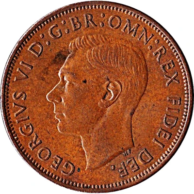 1 Penny - George VI without "IND:IMP" front